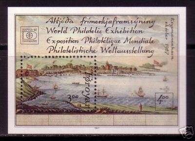 FÄRÖER BLOCK 3 POSTFRISCH(MINT) GEMÄLDE HAFEN VON TORSHAVN 1987 SCHIFFE