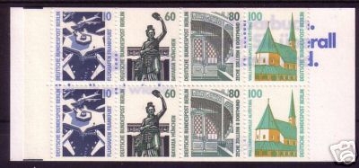 BERLIN MH 15 POSTFRISCH(MINT) SEHENSWÜRDIGKEITEN 1989 HOHER KATALOGWERT