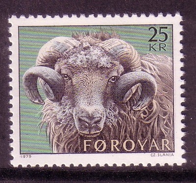 FÄRÖER MI-NR. 42 POSTFRISCH(MINT) SCHAFZUCHT WIDDER 1979