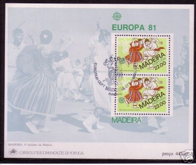 MADEIRA BLOCK 2 GESTEMPELT(USED) EUROPA 1981 FOLKLORE