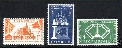 LUXEMBURG MI-NR. 552-554 POSTFRISCH(MINT) MONTANUNION BERGBAU 1956