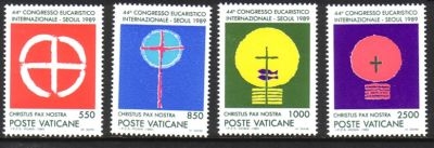 VATIKAN MI-NR. 984-987 POSTFRISCH INTERNAT. EUCHARISTISCHER KONGRESS 1989