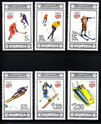 ALBANIEN MI-NR. 1836-1841 POSTFRISCH(MINT) OLYMPISCHE WINTERSPIELE INNSBRUCK 1976 BIATHLON BOB