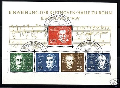DEUTSCHLAND BLOCK 2 GESTEMPELT(USED) LUDWIG VAN BEETHOVEN HÄNDEL HAYDN