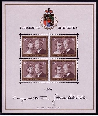 LIECHTENSTEIN MI-NR. 614 POSTFRISCH(MINT) KLEINBOGEN FÜRSTENPAAR 1974