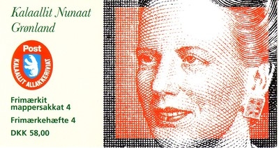 GRÖNLAND MH 4 POSTFRISCH(MINT) KÖNIGIN MARGRETHE II. und ORCHIDEEN