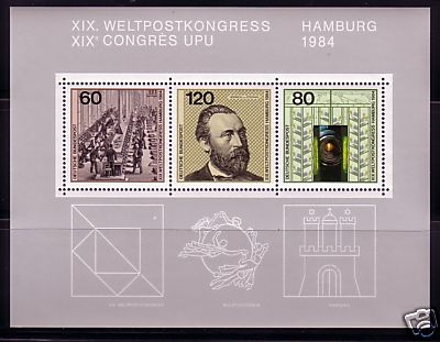 DEUTSCHLAND BLOCK 19 POSTFRISCH(MINT) WELTPOSTKONGRESS UPU HAMBURG