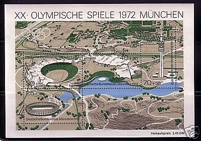 DEUTSCHLAND BLOCK 7 POSTFRISCH(MINT) OLYMPIASTADION SOMMEROLYMPIADE MÜNCHEN 1972