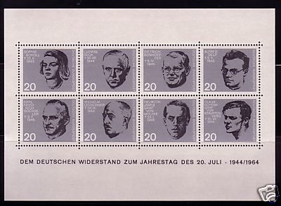 DEUTSCHLAND BLOCK 3 POSTFRISCH(MINT) WIDERSTANDSKÄMPFER 1964