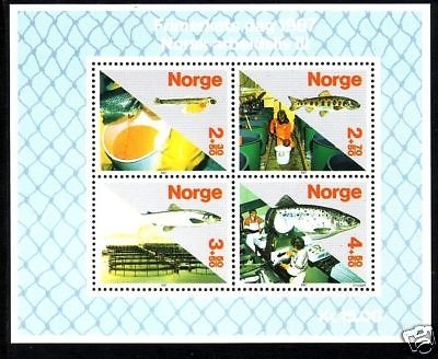 NORWEGEN BLOCK 8 POSTFRISCH(MINT) BERUFSLEBEN - FISCHZUCHT