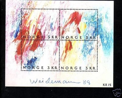 NORWEGEN BLOCK 11 POSTFRISCH(MINT) GEMÄLDE von JAKOB WEIDEMANN TAG DER BRIEFMARKE 1989