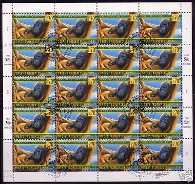 UNO GENF Mi-Nr. 346 GESTEMPELT(USED) KLEINBOGEN ORANG UTAN 1998 REGENWALD