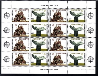 GRIECHENLAND MI-NR. 1651-1652 A POSTFRISCH(MINT) KLEINBOGEN CEPT 1987 MODERNE ARCHITEKTUR