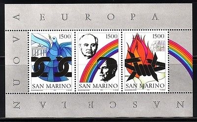 SAN MARINO BLOCK 14 POSTFRISCH(MINT) NEUES EUROPAS GORBATSCHOW UND GEORGE BUSH MITLÄUFER 1991