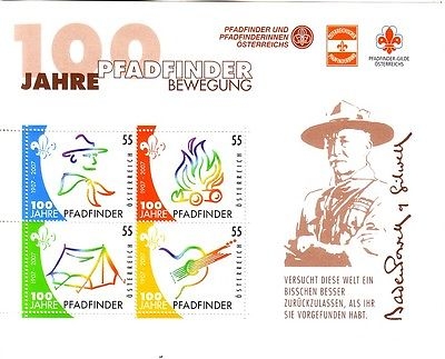 ÖSTERREICH BLOCK 36 POSTFRISCH(MINT) PFADFINDER - ROBERT BADEN-POWELL 2007