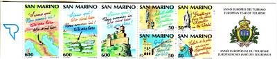 SAN MARINO MH 2 POSTFRISCH(MINT) TOURISMUS 1990 LANDKARTE STATUE