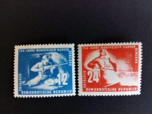 DDR MI-NR. 273-274 POSTFRISCH(MINT) 750 JAHRE MANSFELDER KUPFERSCHIEFERBERGBAU 1950