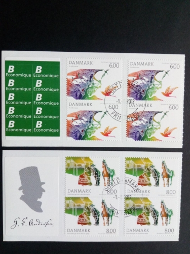 DÄNEMARK MI-NR. 1703-1704 C o 4er BLOCK ANDERSENMÄRCHEN (I) 2012