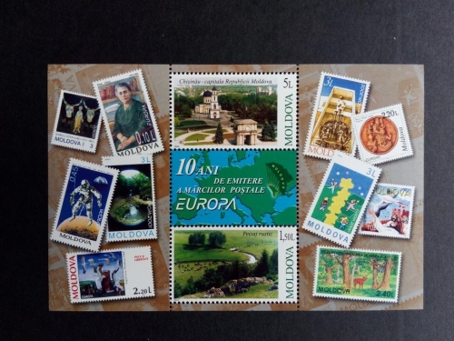 MOLDAWIEN BLOCK 29 POSTFRISCH(MINT) 10 JAHRE MOLDAWISCHE EUROPAMARKEN 2003 MARKE AUF MARKE