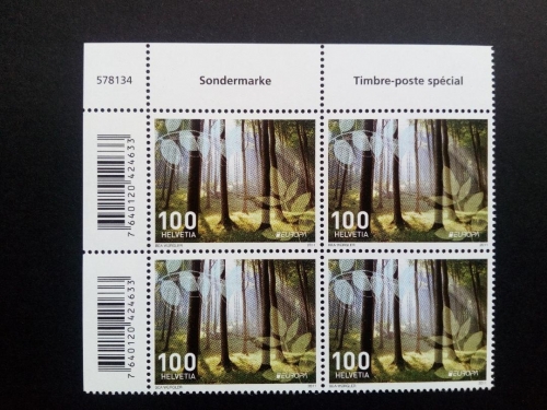 SCHWEIZ MI-NR. 2198 POSTFRISCH(MINT) 4er BLOCK EUROPA 2011 DER WALD