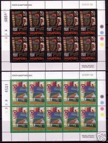 Albanien Briefmarken Europa CEPT MI-NR. 2928-2929 postfrisch 50 Kleinbogensätze 2003 Plakatkunst