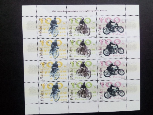 POLEN MI-NR. 4073-4075 POSTFRISCH(MINT) KLEINBOGEN 100 JAHRE MOTORRADRENNEN IN POLEN 2003