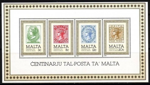 MALTA BLOCK 8 POSTFRISCH(MINT) MARKE AUF MARKE 1985