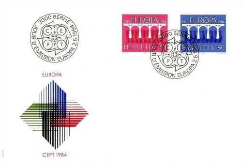 SCHWEIZ MI-NR. 1270-1271 FDC EUROPA 1984 BRUECKEN