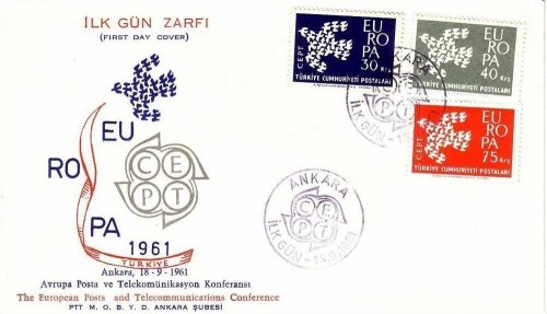 TÜRKEI MI-NR. 1820-1822 FDC CEPT 1961 TAUBE