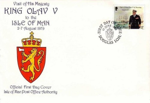 ISLE OF MAN MI-NR. 172 FDC BESUCH VON KÖNIG OLAV V. - SEGELSCHIFFE