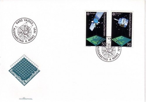 LIECHTENSTEIN MI-NR. 1011-1012 FDC EUROPA 1991 WELTRAUMFAHRT