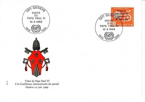 SCHWEIZ BIT MI-NR. 103 FDC BESUCH von PAPST PAUL VI.