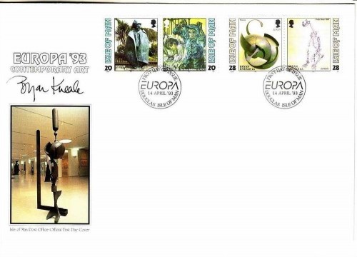 ISLE OF MAN MI-NR. 546-549 FDC CEPT 1993 ZEITGENÖSSISCHE KUNST