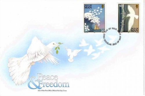 ISLE OF MAN MI-NR. 627-628 FDC EUROPA 1995 FRIEDEN UND FREIHEIT