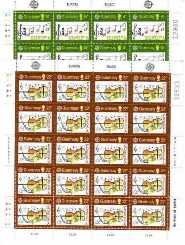 GUERNSEY MI-NR. 322-323 POSTFRISCH(MINT) KLEINBOGEN EUROPA 1985 JAHR DER MUSIK