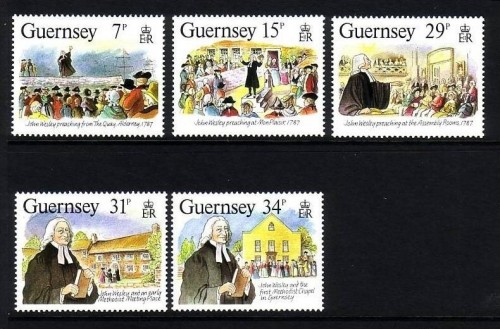 GUERNSEY MI-NR. 403-407 POSTFRISCH(MINT) JOHN WESLEY BEGRÜNDER des METHODISMUS
