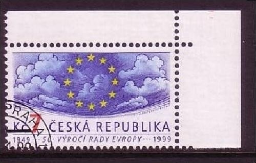TSCHECHISCHE REPUBLIK MI-NR. 213 GESTEMPELT(USED) MITLÄUFER 1999 50 JAHRE EUROPARAT
