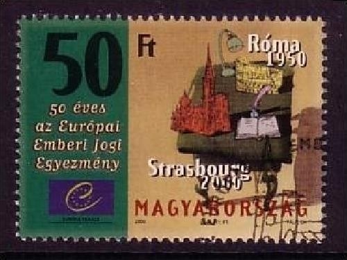 UNGARN MI-NR. 4637 GESTEMPELT(USED) MITLÄUFER 2000 MENSCHENRECHTSKONVENTION