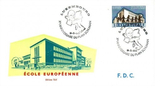 LUXEMBOURG MI-NR. 621 FDC MITLÄUFER 1960 EUROPÄISCHE SCHULE