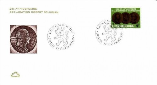 LUXEMBOURG MI-NR. 909 FDC MITLÄUFER 1975 ROBERT SCHUMAN