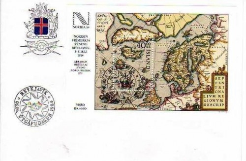 ISLAND BLOCK 6 FDC NORDIA ´84 LANDKARTE