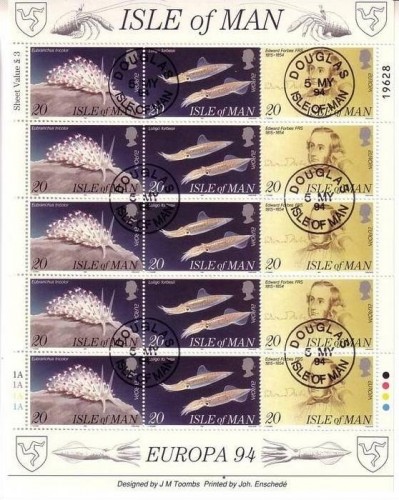 INSEL MAN MI-NR. 587-592 GESTEMPELT(USED) KLEINBOGENSATZ EUROPA 1994 MEERESTIERE FORBES
