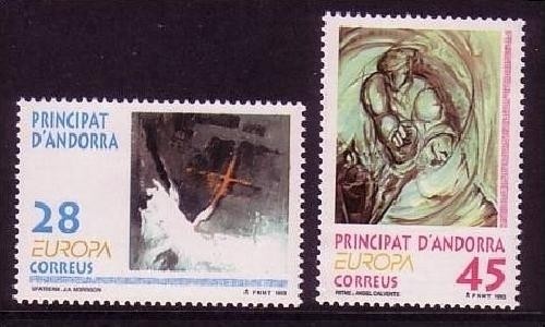 ANDORRA SPANISCH MI-NR. 232-233 POSTFRISCH(MINT) EUROPA 1993 - ZEITGENÖSSISCHE KUNST
