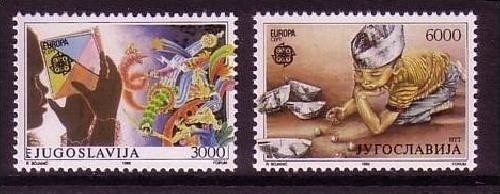 JUGOSLAWIEN MI-NR. 2340-2341 POSTFRISCH EUROPA CEPT 1989 KINDERSPIELE