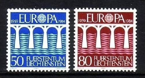 LIECHTENSTEIN MI-NR. 837-838 POSTFRISCH(MINT) EUROPA 1984 BRÜCKE