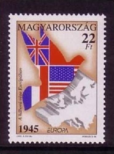 UNGARN MI-NR. 4342 POSTFRISCH EUROPA 1995 FRIEDEN und FREIHEIT FLAGGEN