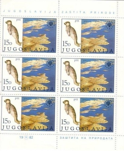 JUGOSLAWIEN MI-NR. 1943-1944 POSTFRISCH(MINT) BOGENTEIL NATURSCHUTZ - TARA GEBIRGE - SEEHUND