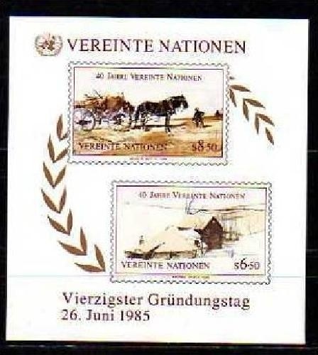 UNO WIEN BLOCK 2 POSTFRISCH(MINT) 40 JAHRE VEREINTE NATIONEN 1985 PFERD