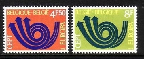 BELGIEN MI-NR. 1722-1723 POSTFRISCH(MINT) EUROPA 1973 POSTHORN