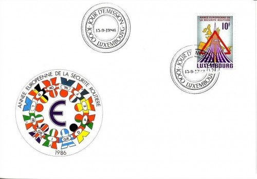 LUXEMBOURG MI-NR. 1162 FDC MITLÄUFER 1986 VERKEHRSSICHERHEIT